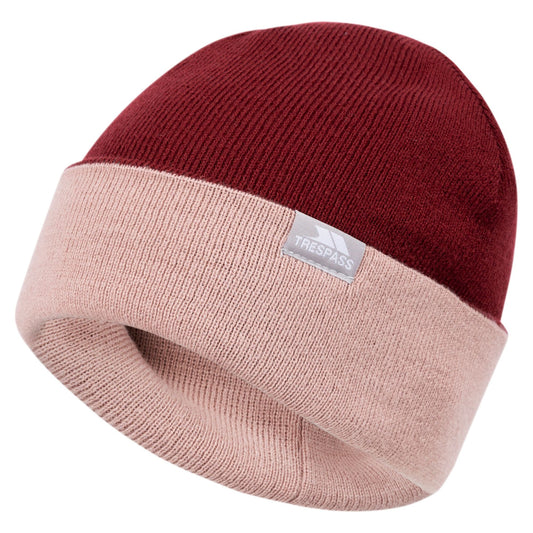 Montana Adults Reversible Knitted Hat in Dark Cherry