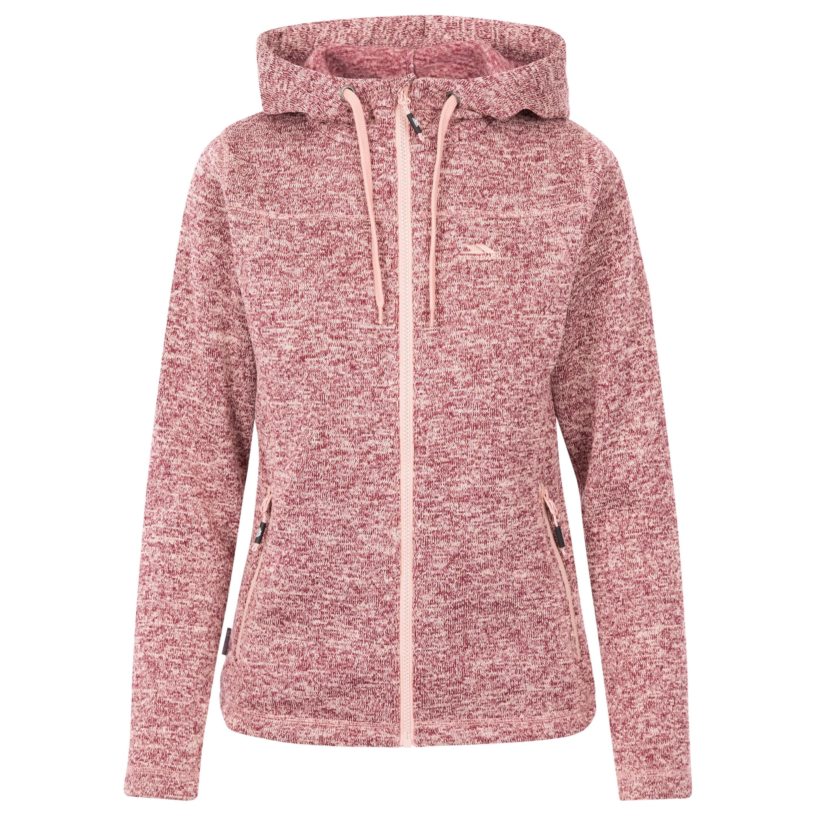 Odelia Womens Full Zip Fleece Hoodie in Rose Tone