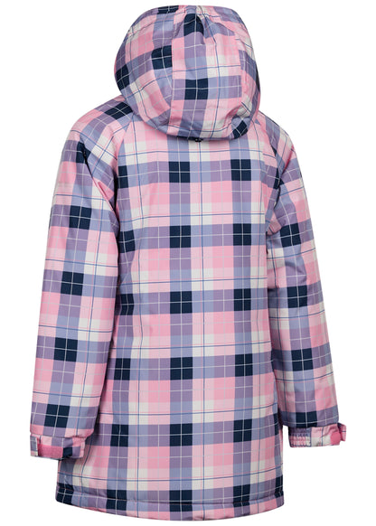 Orland Girls' Waterproof Padded Jacket in Pink Check