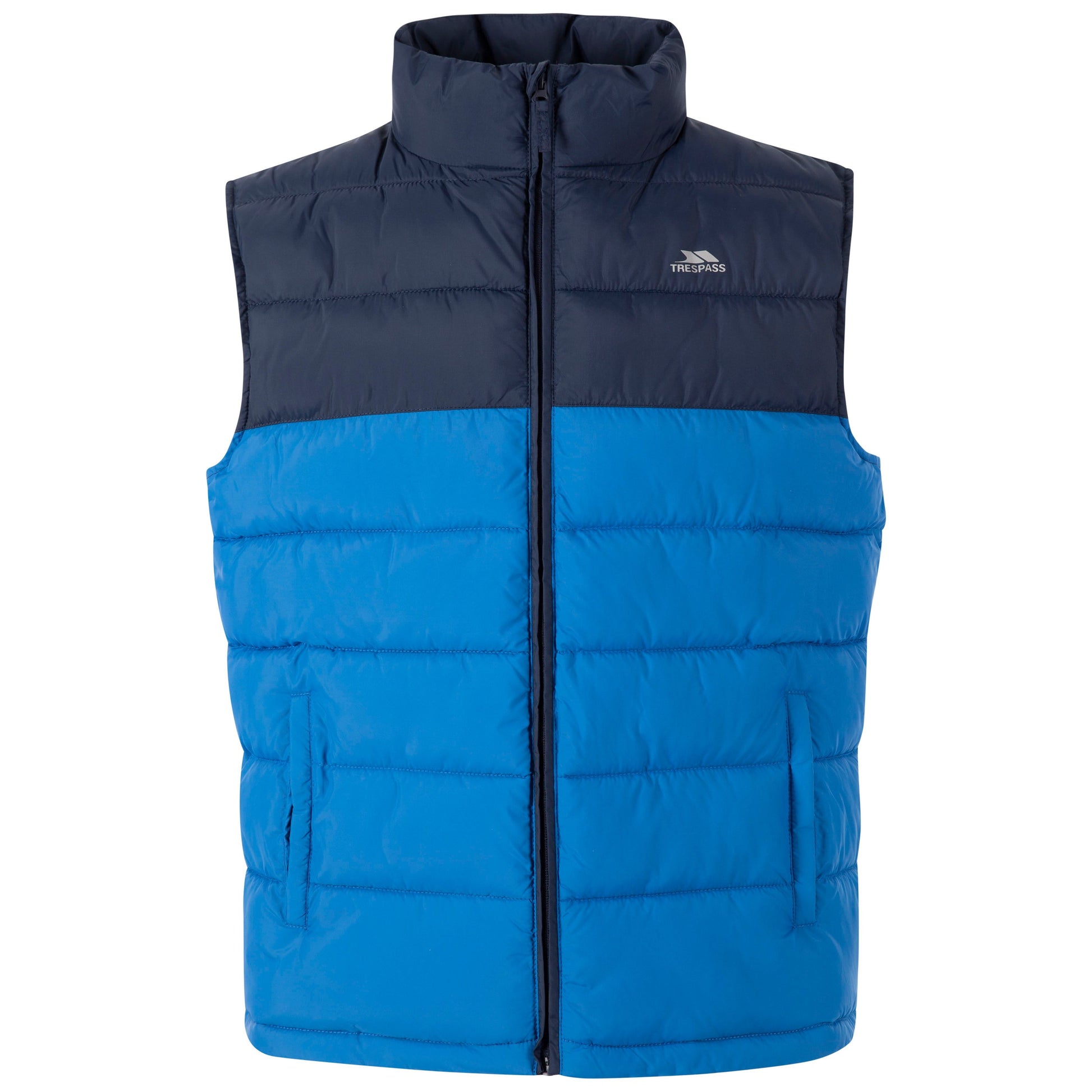 Navy Padded Zip Vest in Technical Fabric