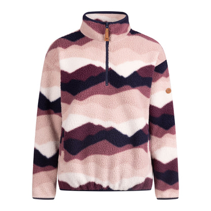 Ovie Womens 1/2 Zip Sherpa Fleece Top in Mountain Print