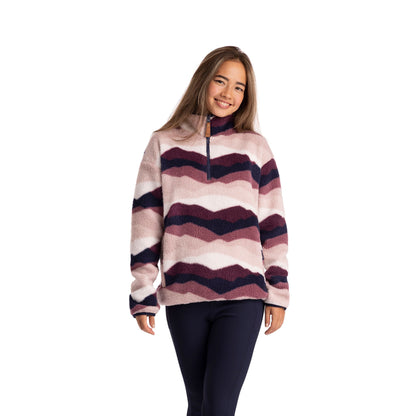 Ovie Womens 1/2 Zip Sherpa Fleece Top in Mountain Print