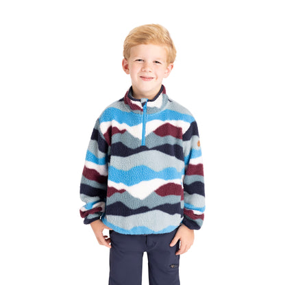Ovie Kids Sherpa 1/2 Zip Fleece in Cobalt Mountain Print