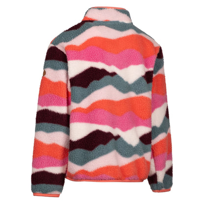 Ovie Kids Sherpa 1/2 Zip Fleece in Pink Mountain Print