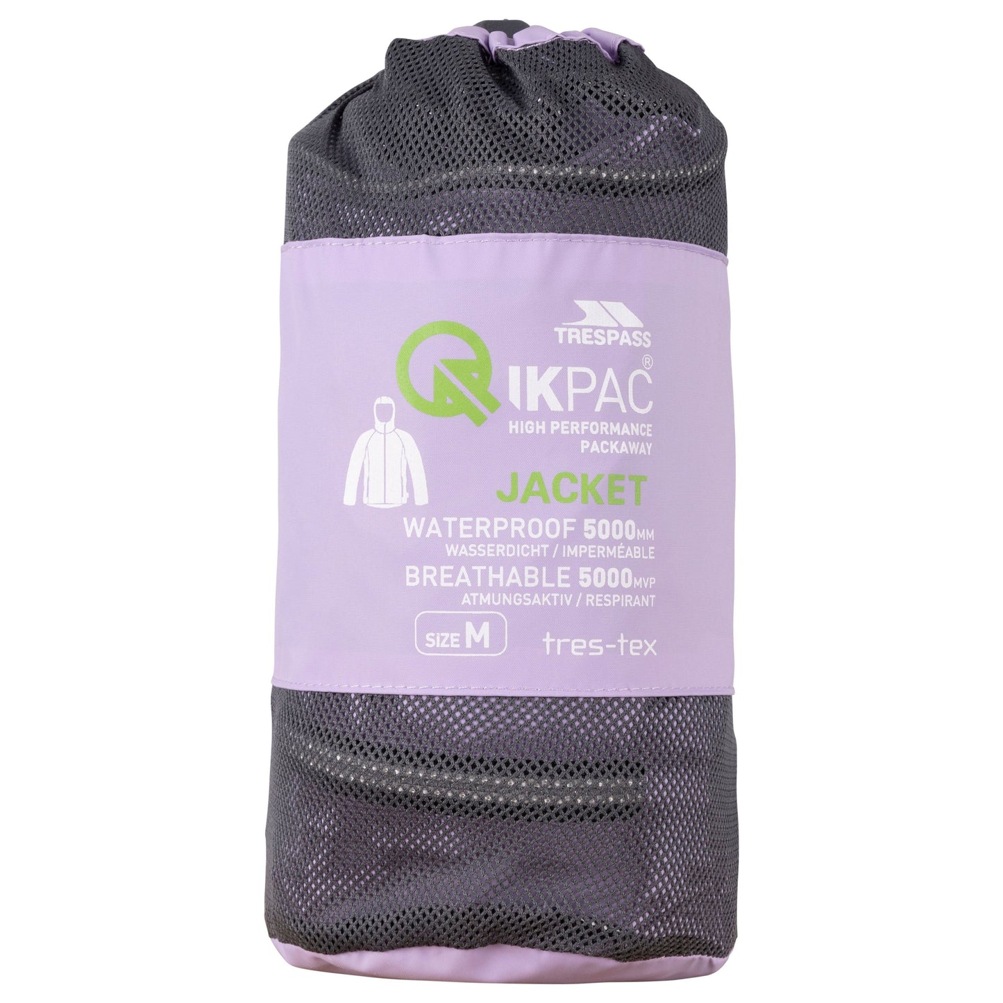 Qikpac X Adults Unisex Unpadded Waterproof Packaway Jacket in Gelsomino