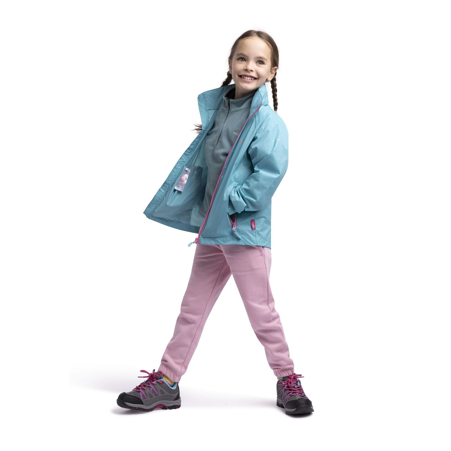 Qikpac X Kids' Waterproof Packaway Jacket in Aquamarine
