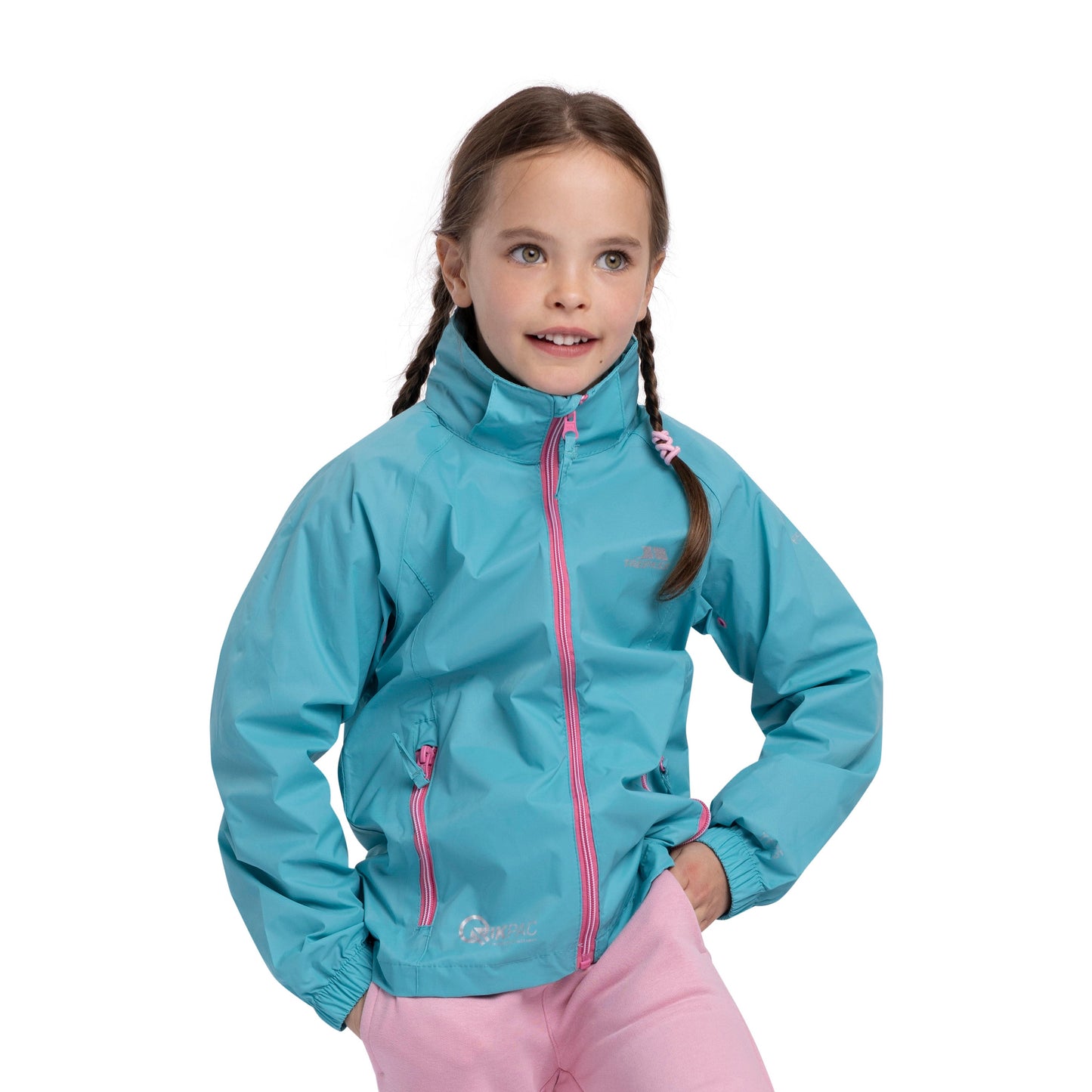 Qikpac X Kids' Waterproof Packaway Jacket in Aquamarine