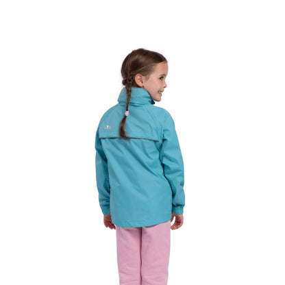 Qikpac X Kids' Waterproof Packaway Jacket in Aquamarine