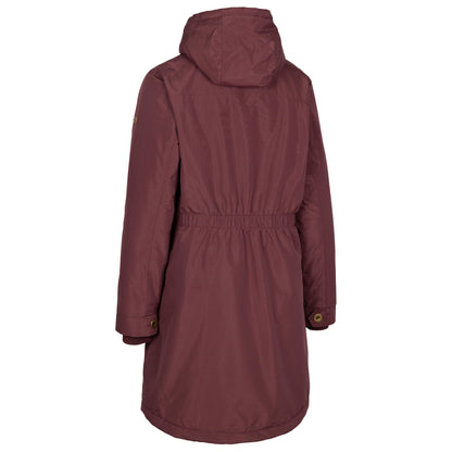 Reminder Womens Longer Length Padded Fleece Lined Waterproof Jacket in Mulberry