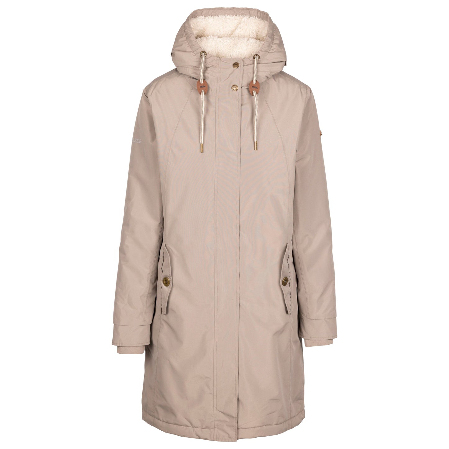 Reminder Womens Longer Length Padded Fleece Lined Waterproof Jacket in Khaki