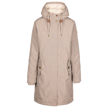 Reminder Womens Longer Length Padded Fleece Lined Waterproof Jacket in Khaki