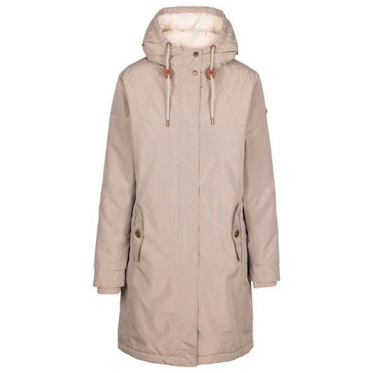Reminder Womens Longer Length Padded Fleece Lined Waterproof Jacket in Khaki