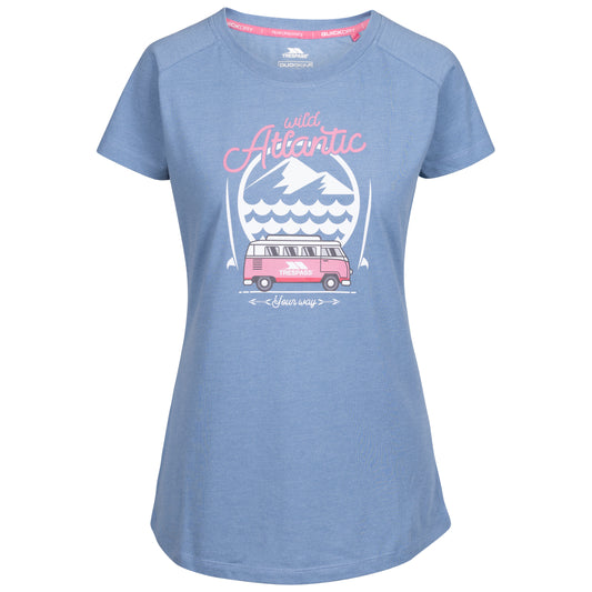 Saaf Women's Atlantic Print T-Shirt in Blue
