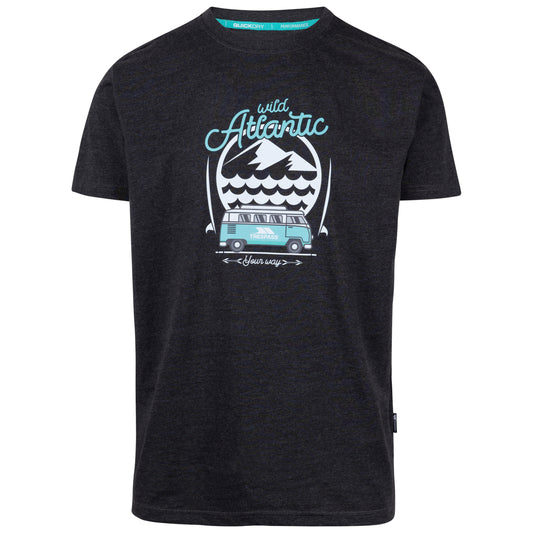 Sarlake Men's Atlantic Print T-Shirt in Black