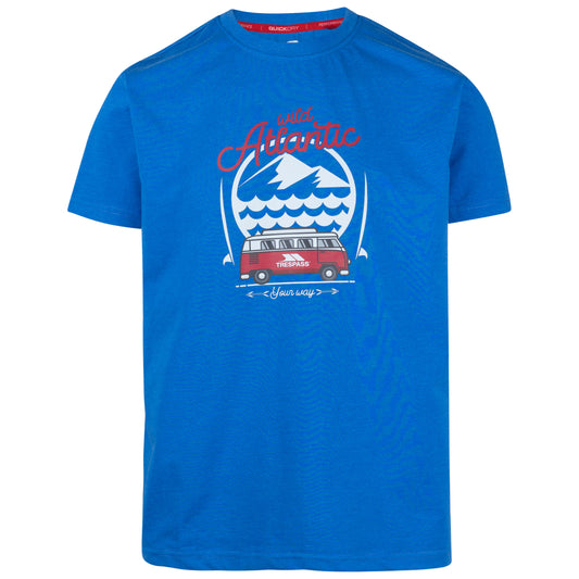 Sarlake Men's Atlantic Print T-Shirt in Blue