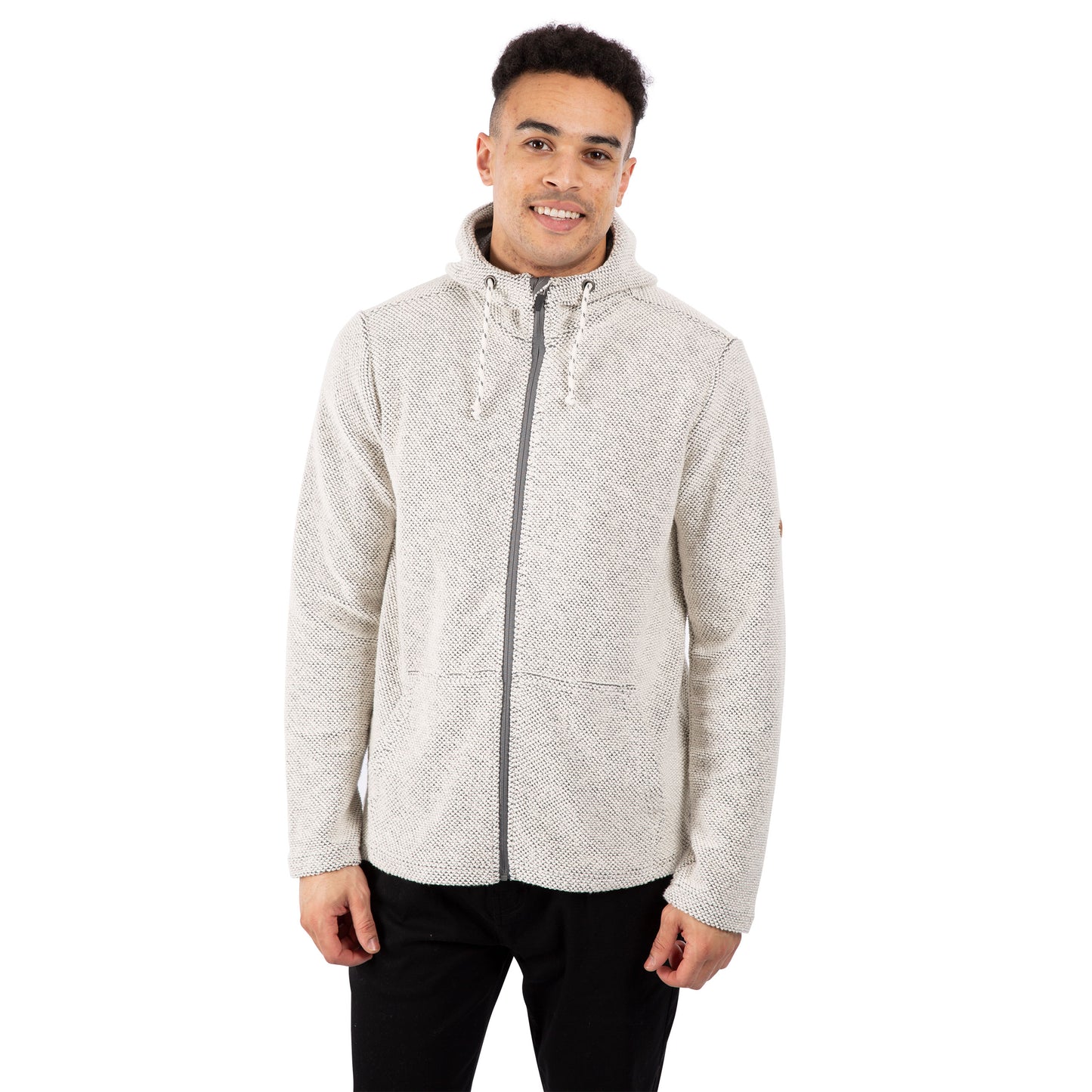 Scawton Men's Knitted Hoodie in Off White