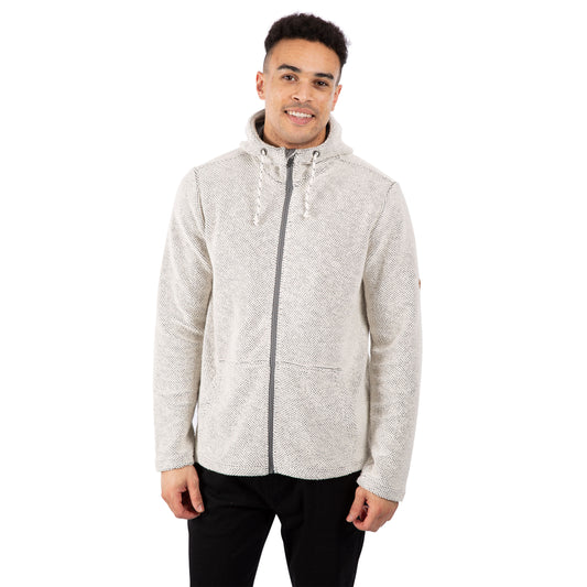 Scawton Men's Knitted Hoodie in Off White