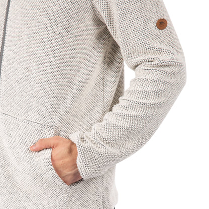 Scawton Men's Knitted Hoodie in Off White
