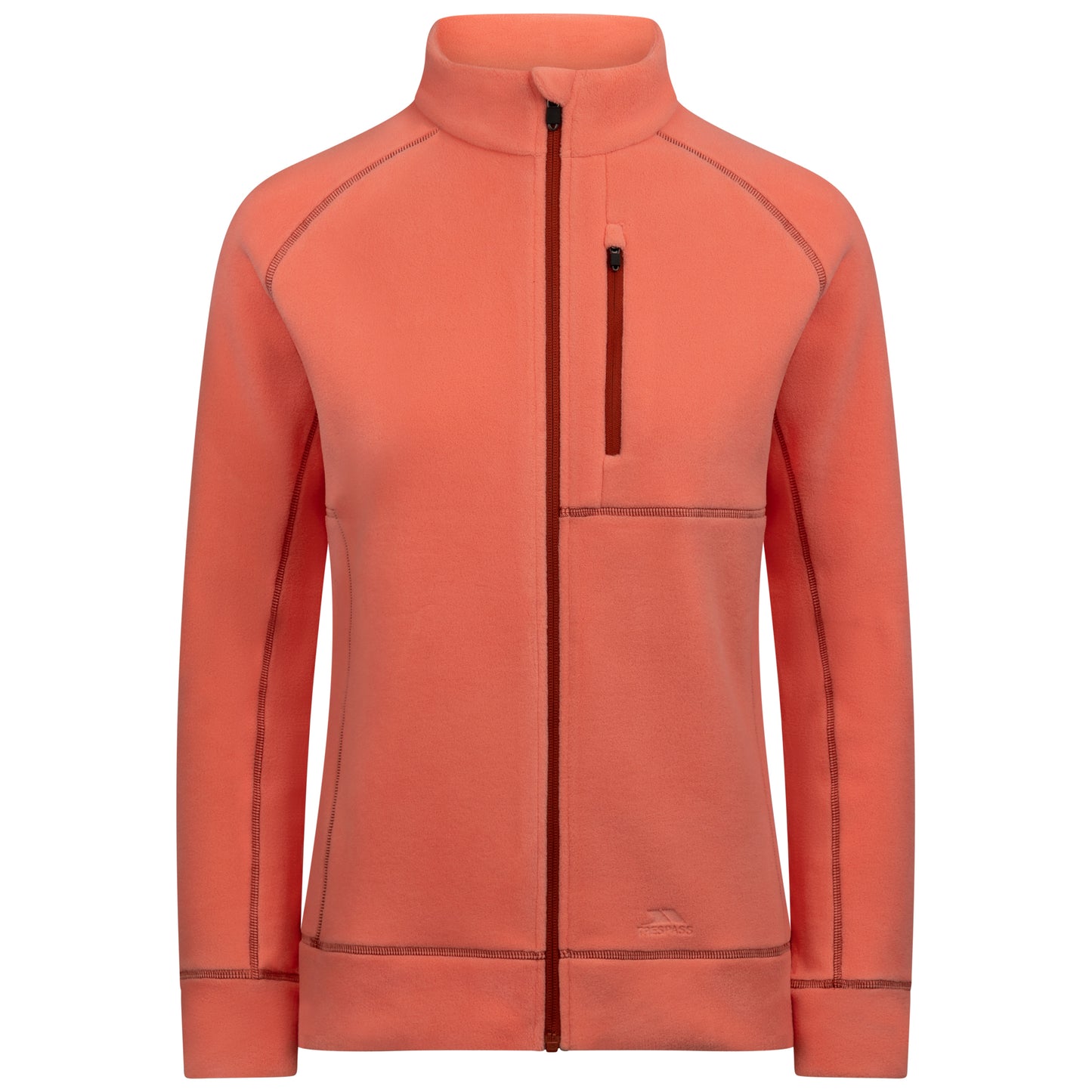 Script Women's Recycled Brushed Full Zip Microfleece in Burnt Sienna