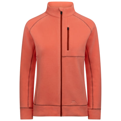 Script Women's Recycled Brushed Full Zip Microfleece in Burnt Sienna