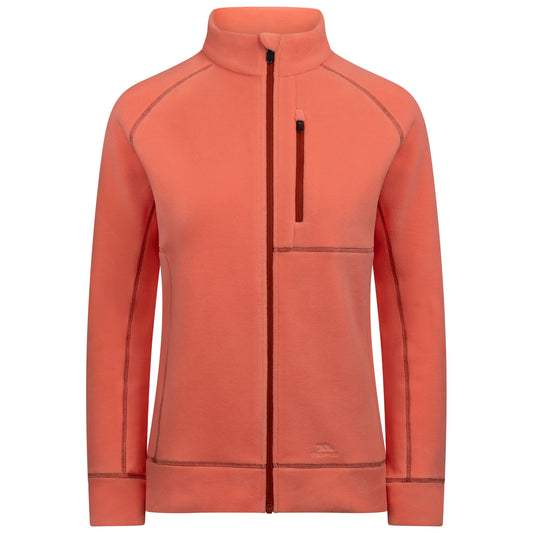 Script Women's Recycled Brushed Full Zip Microfleece in Burnt Sienna