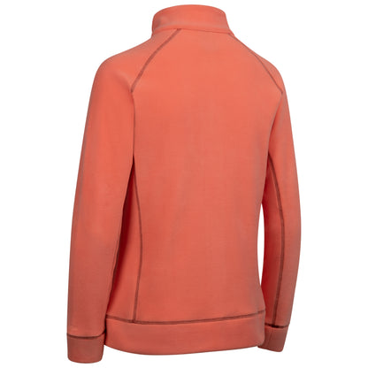 Script Women's Recycled Brushed Full Zip Microfleece in Burnt Sienna