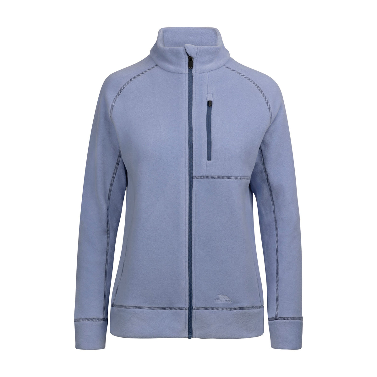 Script Women's Recycled Brushed Full Zip Microfleece in Cool Blue