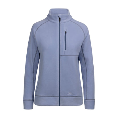 Script Women's Recycled Brushed Full Zip Microfleece in Cool Blue
