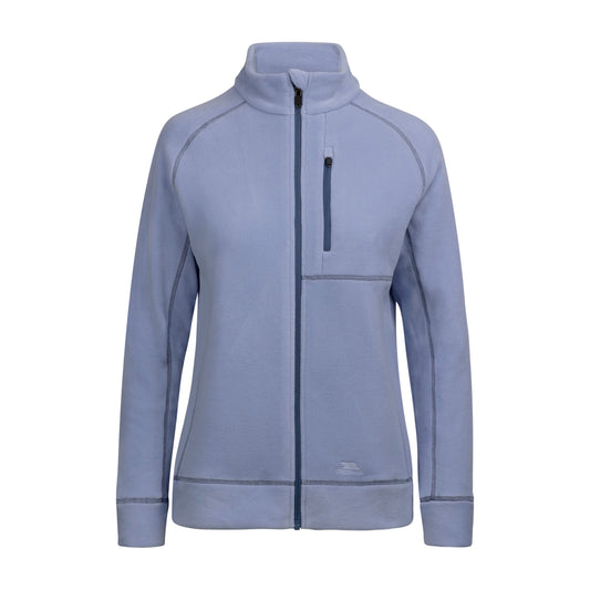 Script Women's Recycled Brushed Full Zip Microfleece in Cool Blue