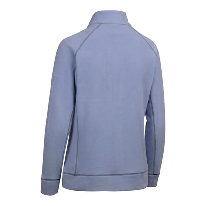 Script Women's Recycled Brushed Full Zip Microfleece in Cool Blue