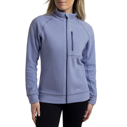 Script Women's Recycled Brushed Full Zip Microfleece in Cool Blue