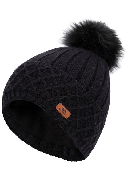 Sherbet Women's Fleece Lined Knitted Hat in Black
