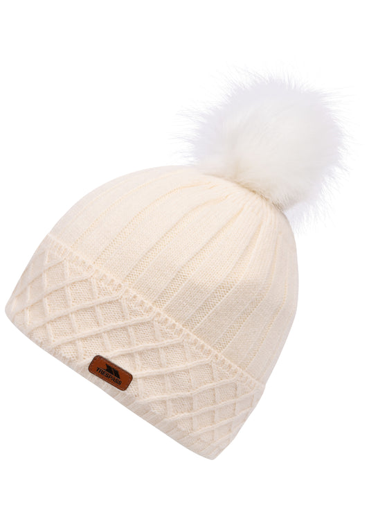Sherbet Women's Fleece Lined Knitted Hat in Cream