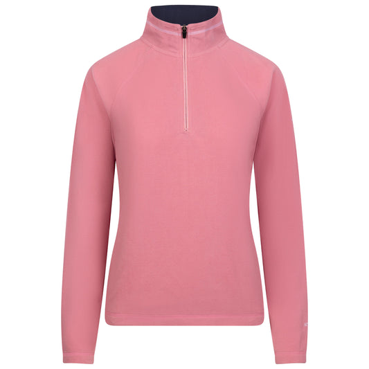Skylar Womens 1/2 Zip Fleece Top in Pink Haze