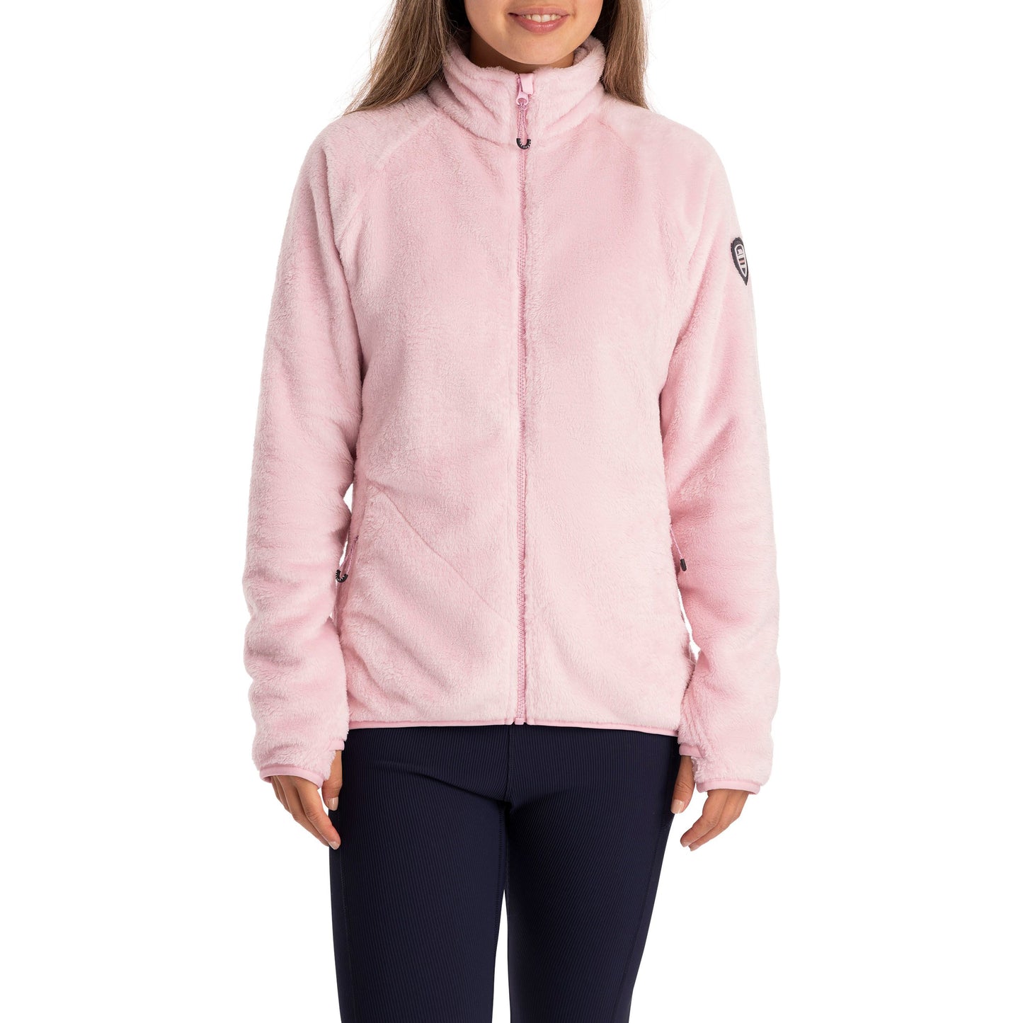 Telltale Women's Soft and Furry Fleece Jacket in Carnation Pink