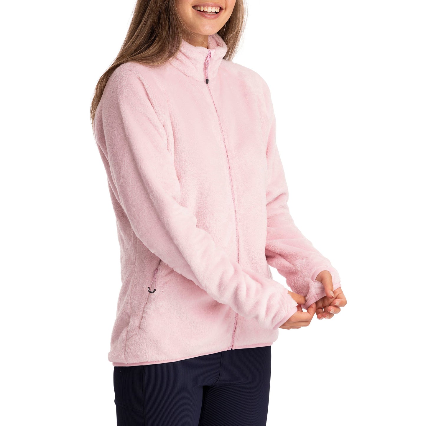 Telltale Women's Soft and Furry Fleece Jacket in Carnation Pink