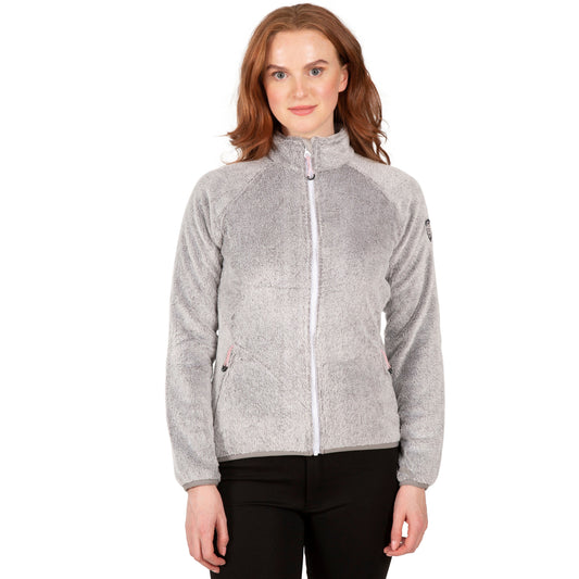 Telltale Women's Soft and Furry Fleece Jacket in Silver Grey