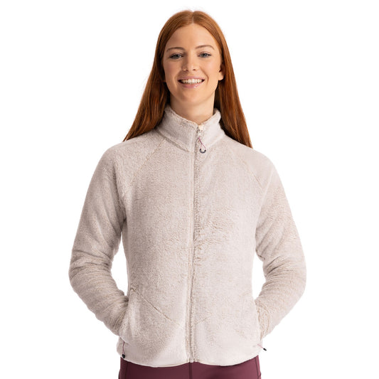 Telltale Women's Soft and Furry Fleece Jacket in Soft Stone