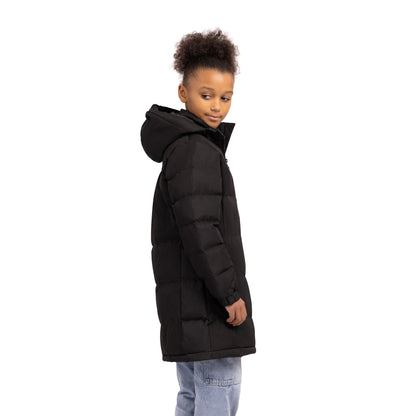 Tiffy Girls Padded Longer Length Waterproof Casual Jacket in Black