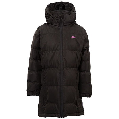 Tiffy Girls Padded Longer Length Waterproof Casual Jacket in Black