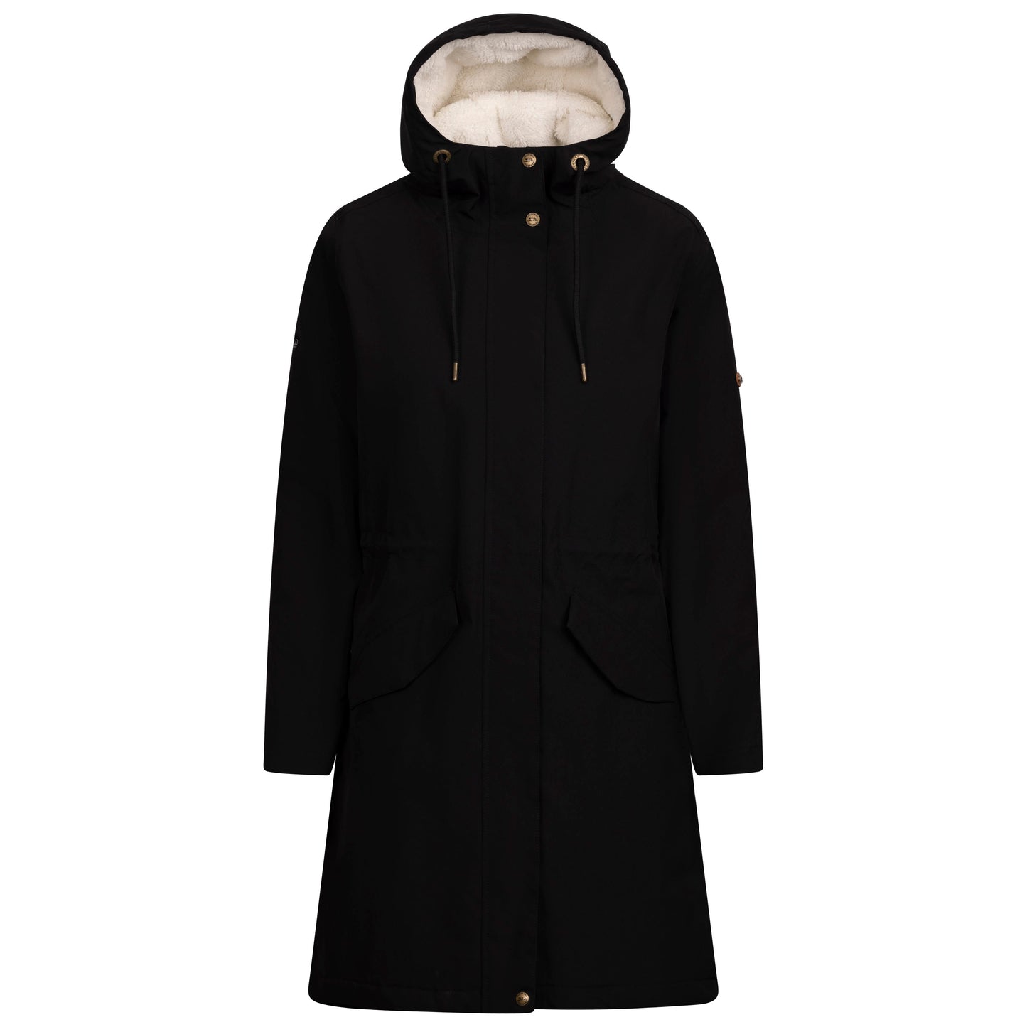 Vailsom Womens Longer Length Padded Fleece Lined Waterproof Jacket in Black