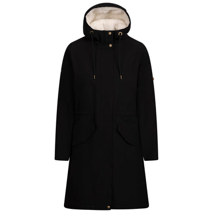 Vailsom Womens Longer Length Padded Fleece Lined Waterproof Jacket in Black