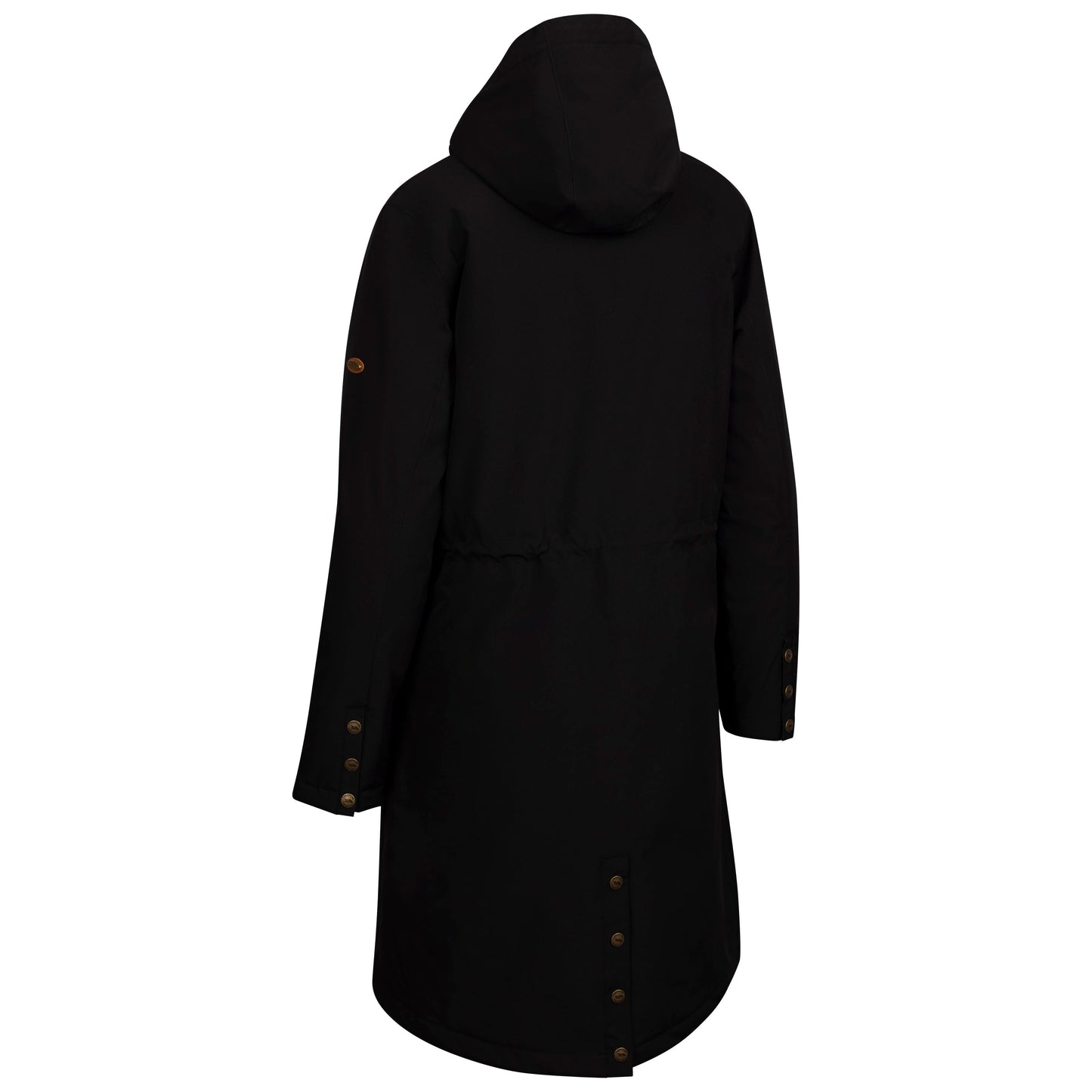 Vailsom Womens Longer Length Padded Fleece Lined Waterproof Jacket in Black