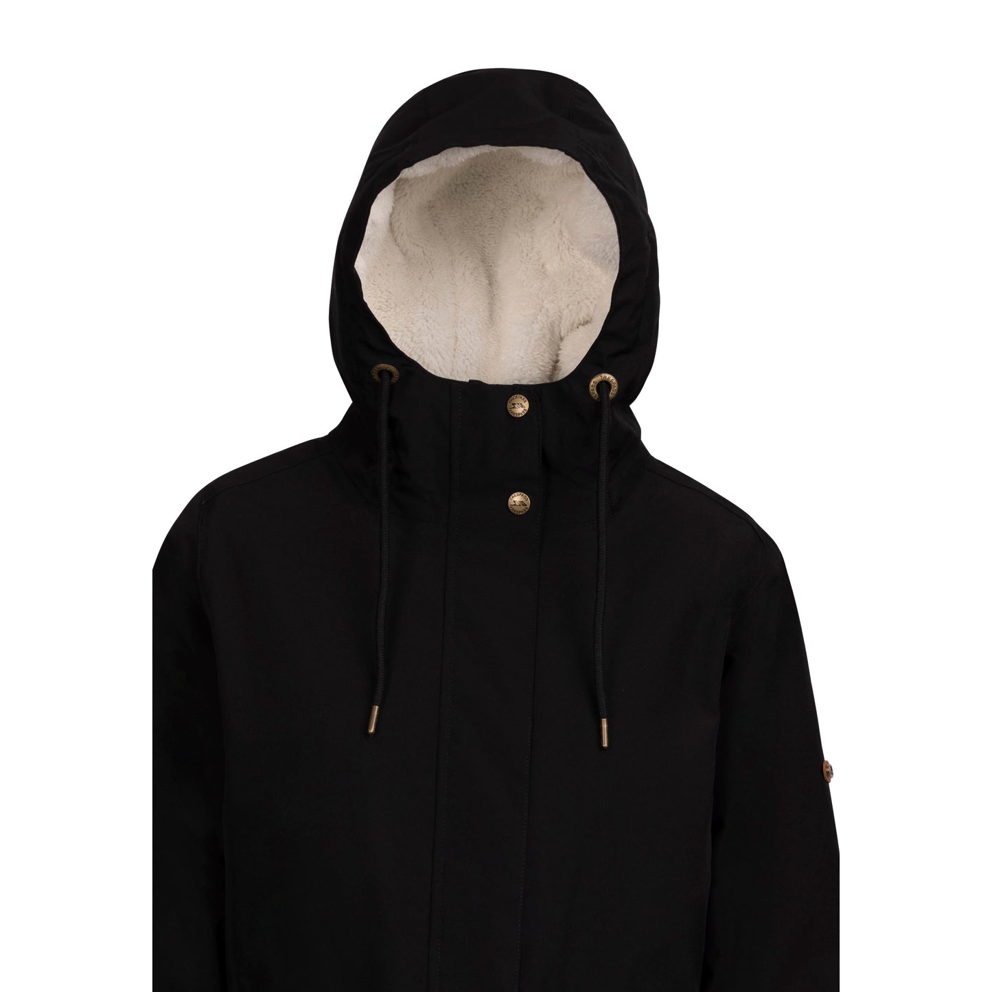 Vailsom Womens Longer Length Padded Fleece Lined Waterproof Jacket in Black