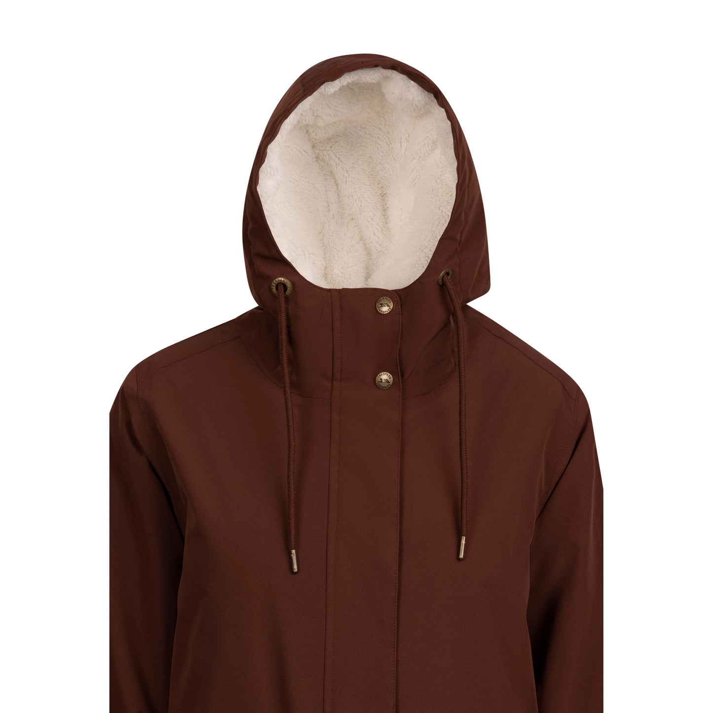 Vailsom Womens Longer Length Padded Fleece Lined Waterproof Jacket in Chestnut