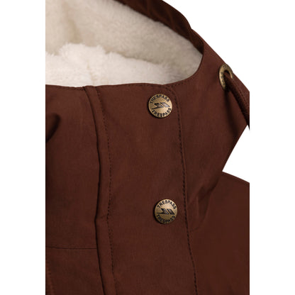 Vailsom Womens Longer Length Padded Fleece Lined Waterproof Jacket in Chestnut