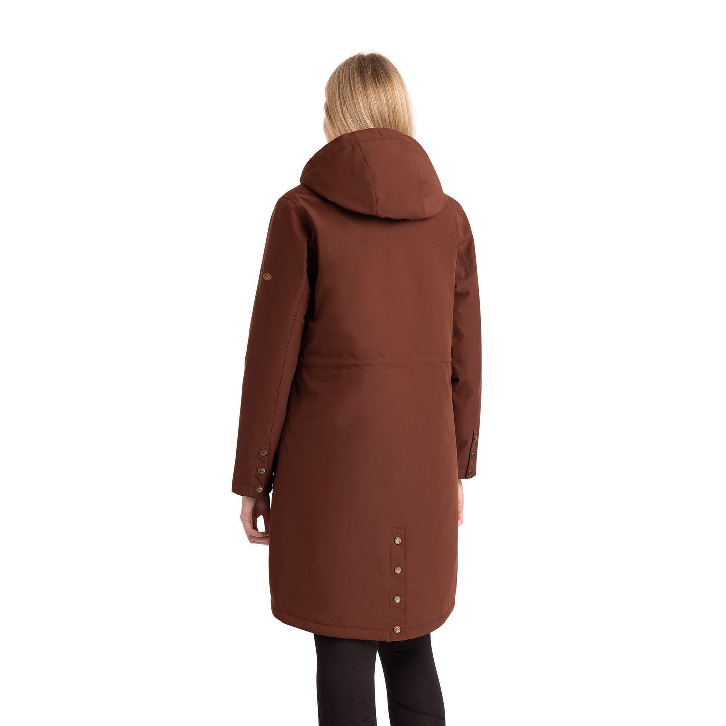 Vailsom Womens Longer Length Padded Fleece Lined Waterproof Jacket in Chestnut