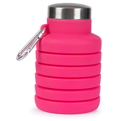 Vavo Folded Silicone Bottle With Carabineer 0.5L in Flamingo