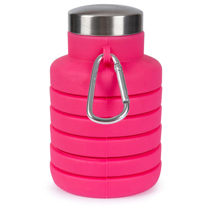 Vavo Folded Silicone Bottle With Carabineer 0.5L in Flamingo