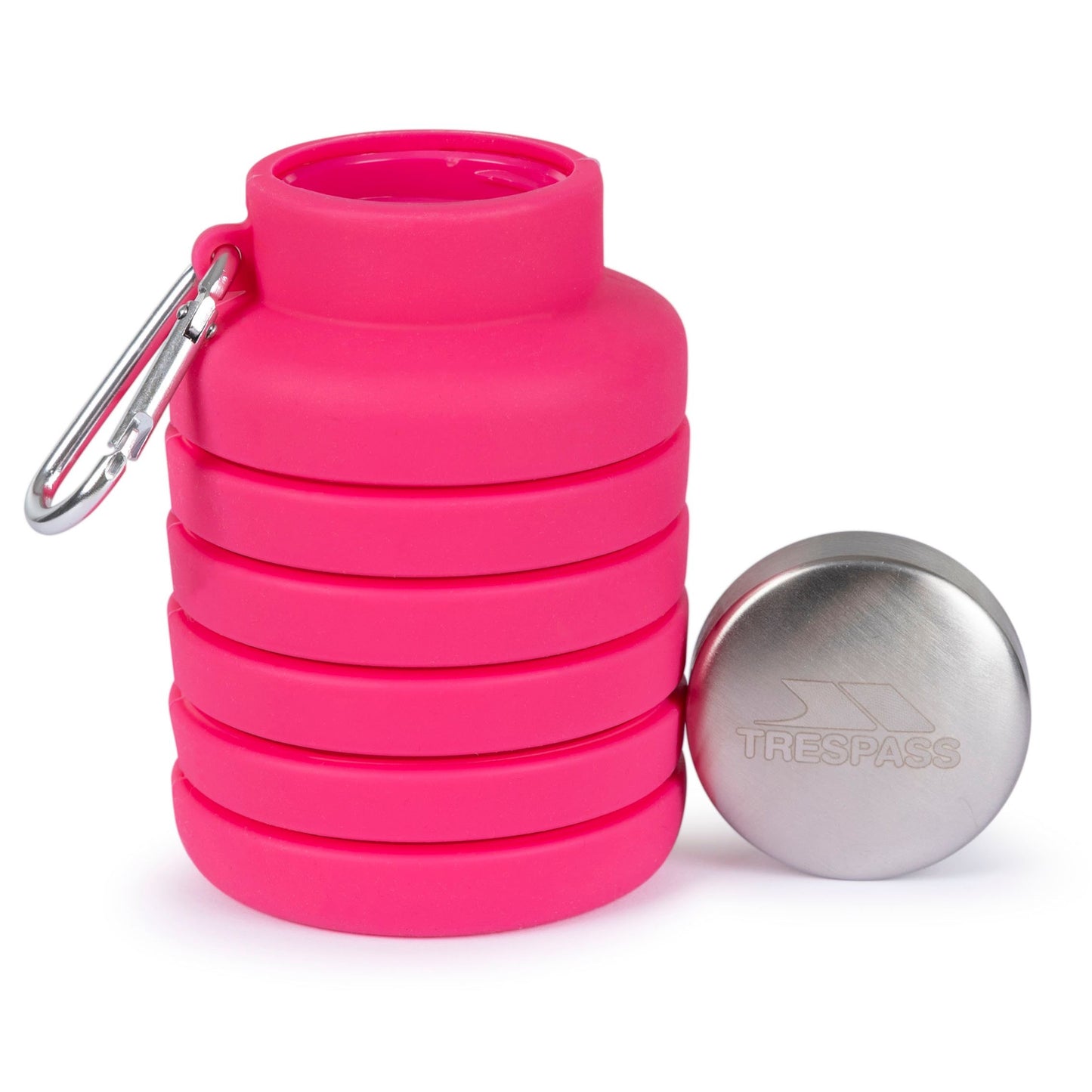 Vavo Folded Silicone Bottle With Carabineer 0.5L in Flamingo